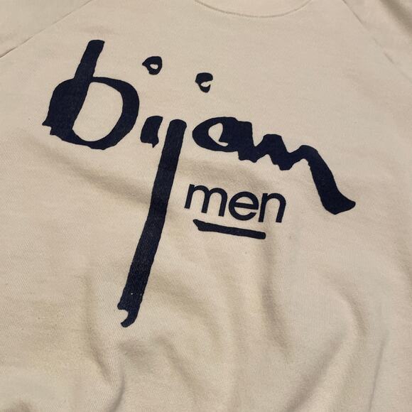 Vintage Bijan Men Logo Raglan Crewneck Sweatshirt Large Cologne Fragrance Promo - Picture 2 of 9